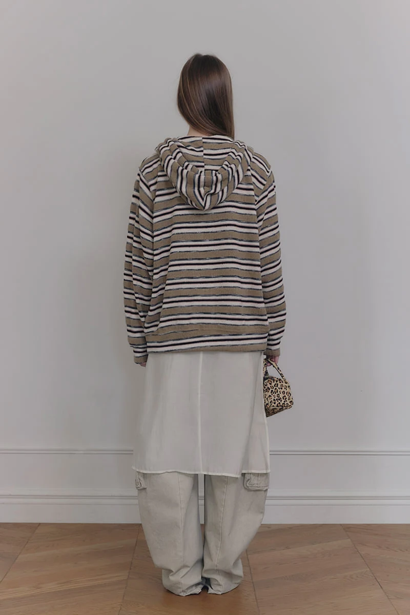 Connaught - Korean Women Fashion - #womensfashion - Boy Stripe Hoodie - 6