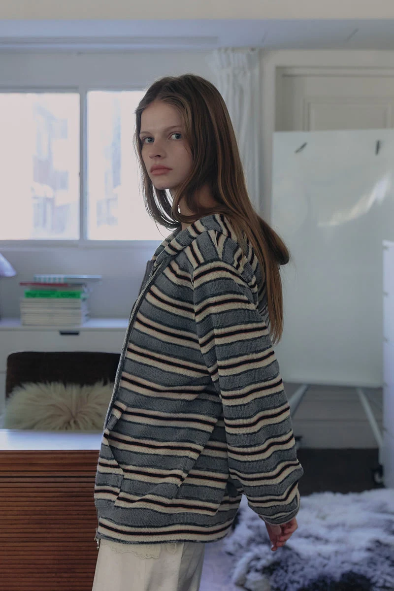 Connaught - Korean Women Fashion - #womensfashion - Boy Stripe Hoodie - 8