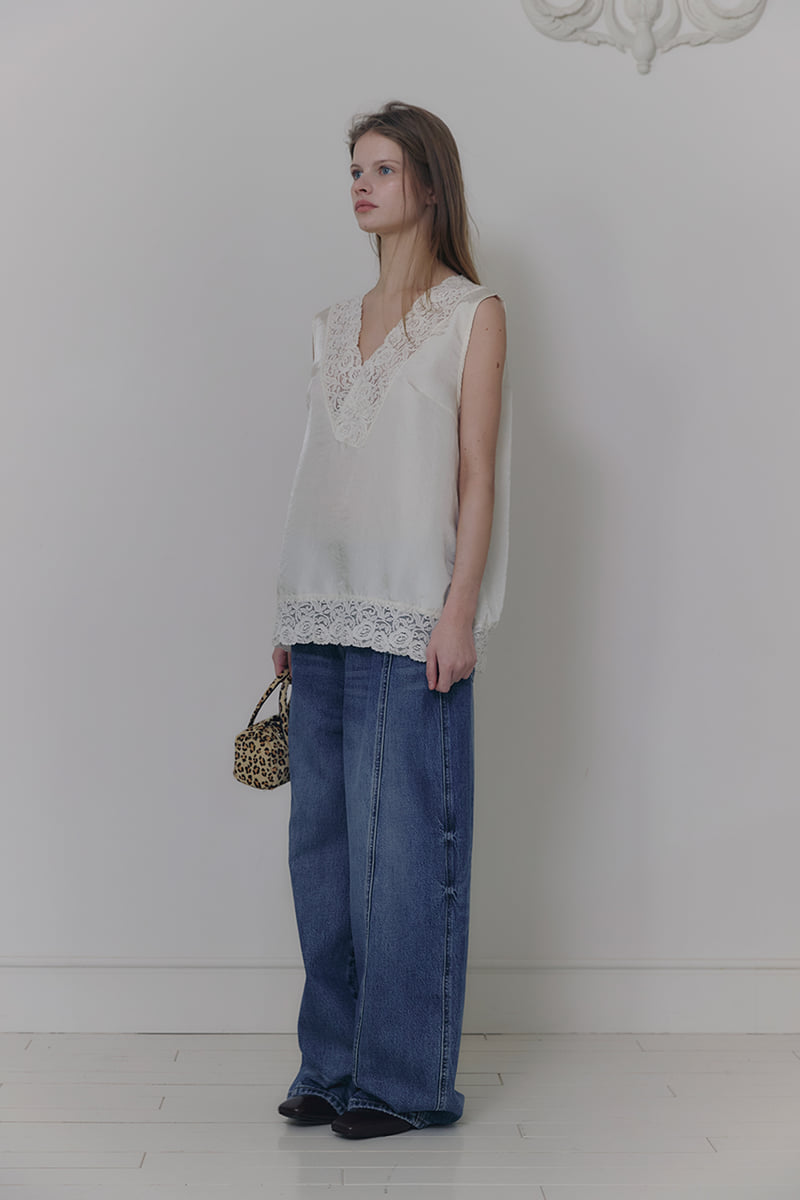 Connaught - Korean Women Fashion - #womensfashion - Coeur Seam Wide Denim - 2