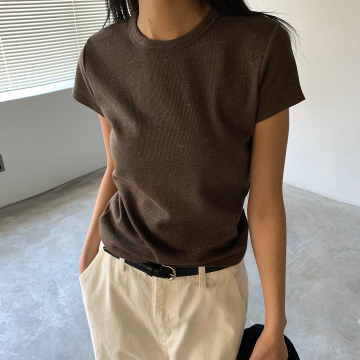 Cover - Korean Women Fashion - #momslook - Nep Waffle Short Sleeve Tee