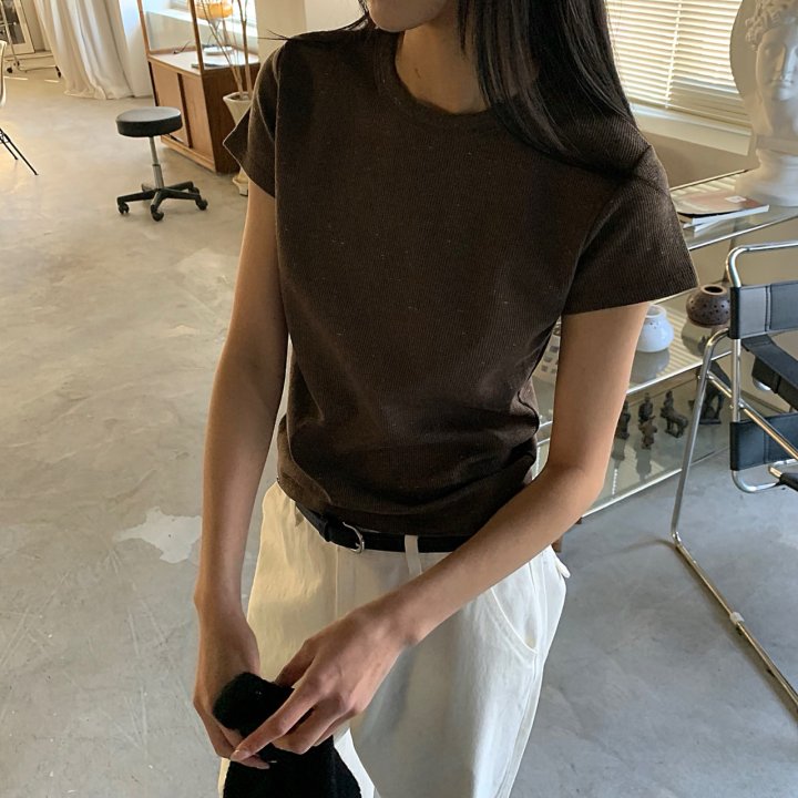 Cover - Korean Women Fashion - #momslook - Nep Waffle Short Sleeve Tee - 3