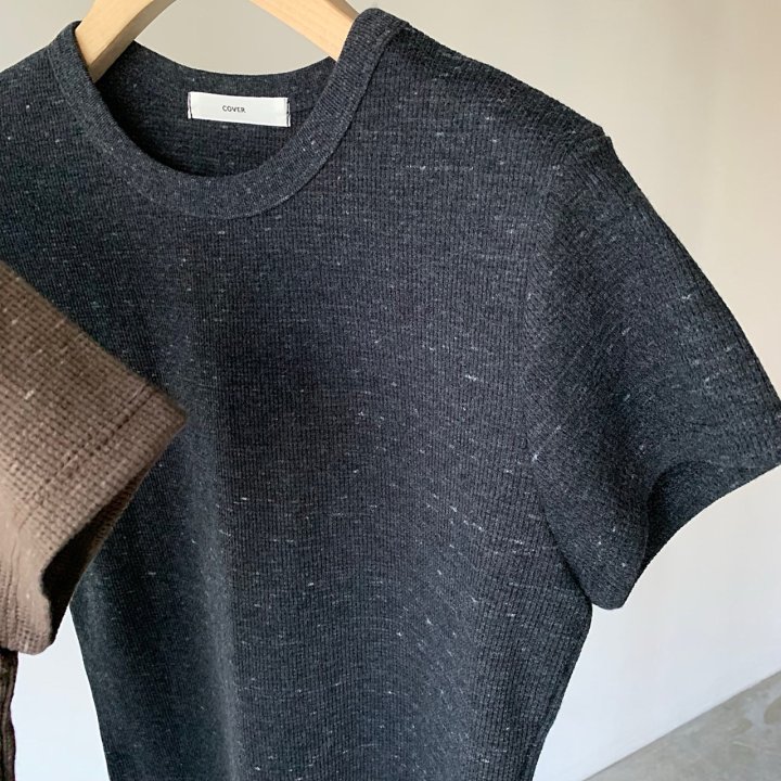 Cover - Korean Women Fashion - #momslook - Nep Waffle Short Sleeve Tee - 9