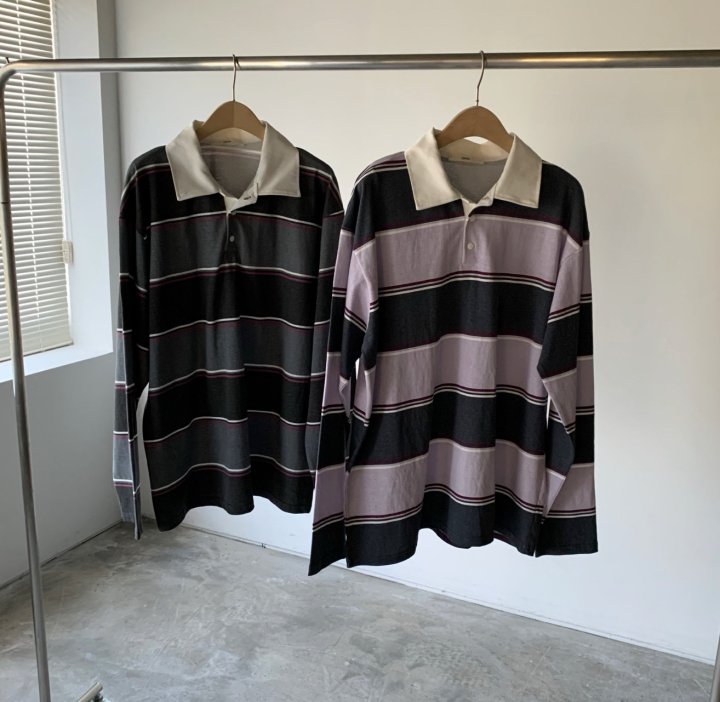 Cover - Korean Women Fashion - #momslook - Pigment Rugby Collar Tee - 9
