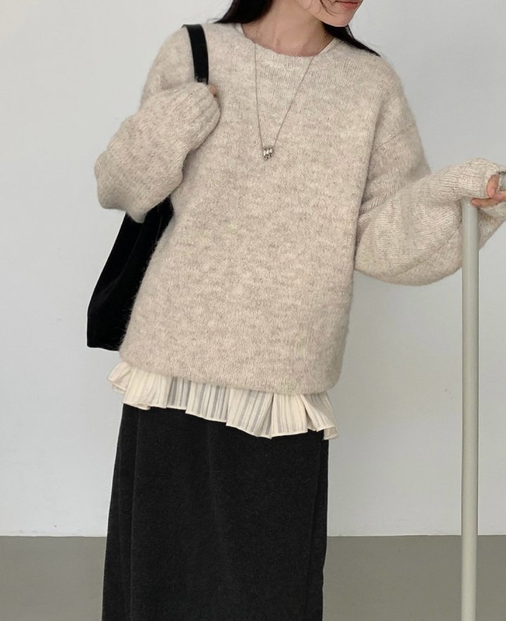 Cover - Korean Women Fashion - #womensfashion - Brushed Loose Knit - 4