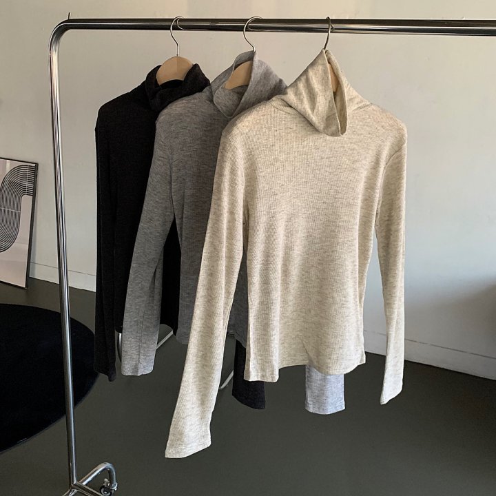 Cover - Korean Women Fashion - #momslook - Wool Waffle Turtleneck Tee