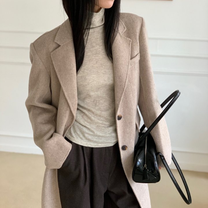 Cover - Korean Women Fashion - #momslook - Wool Waffle Turtleneck Tee - 11