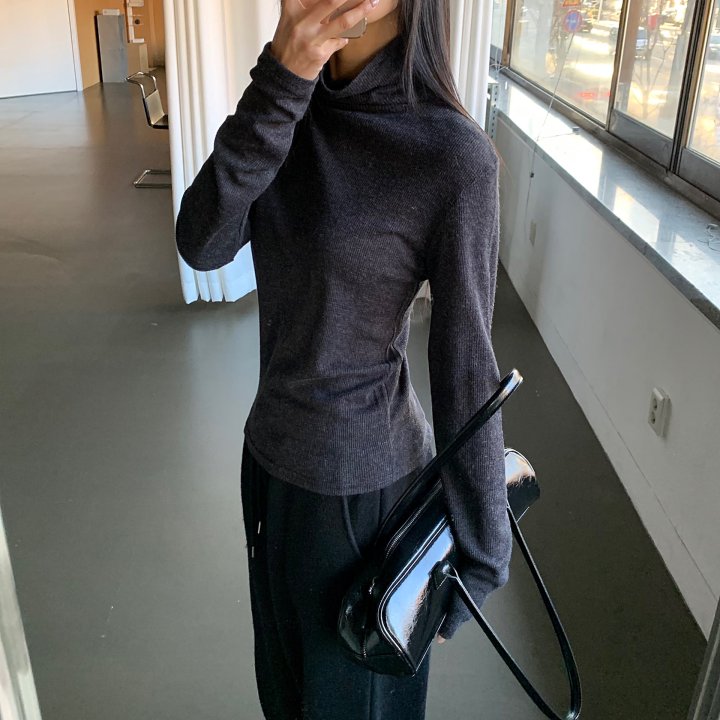 Cover - Korean Women Fashion - #momslook - Wool Waffle Turtleneck Tee - 5