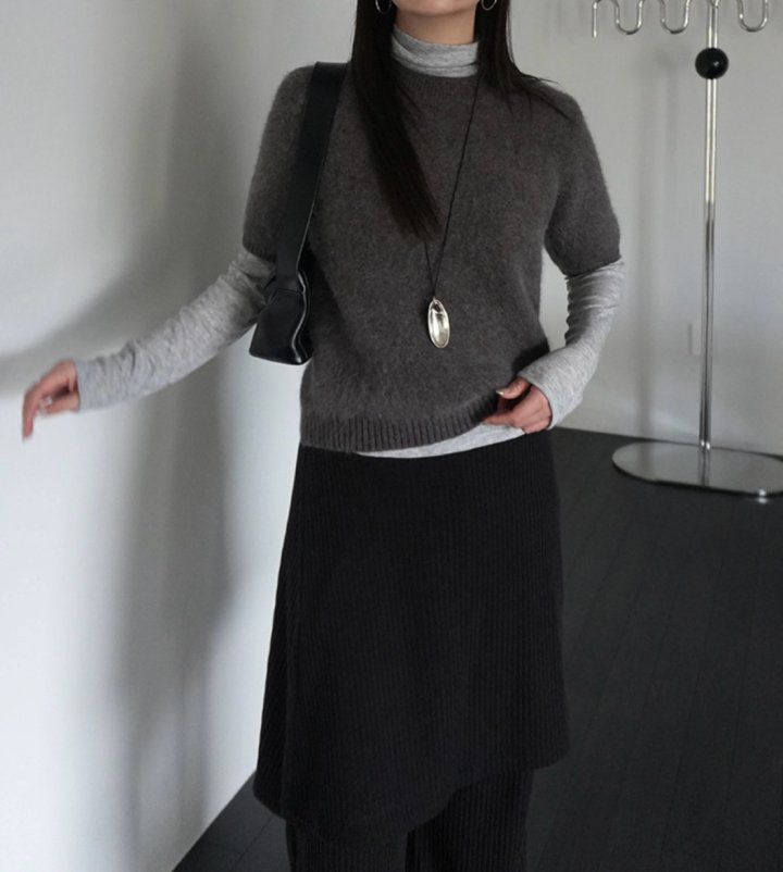 Cover - Korean Women Fashion - #momslook - Wool Waffle Turtleneck Tee - 7