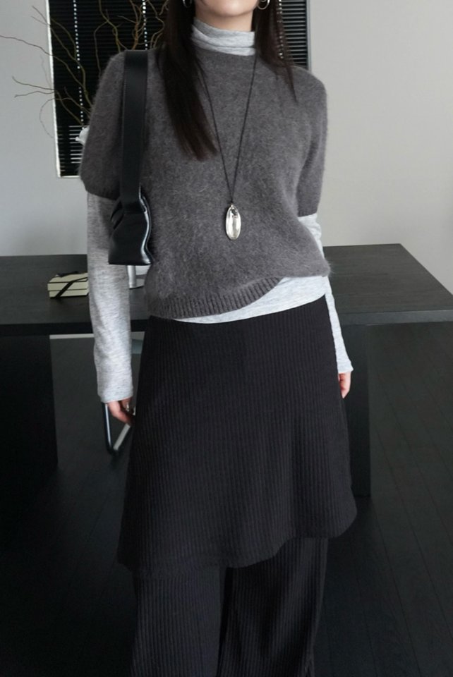 Cover - Korean Women Fashion - #momslook - Wool Waffle Turtleneck Tee - 9