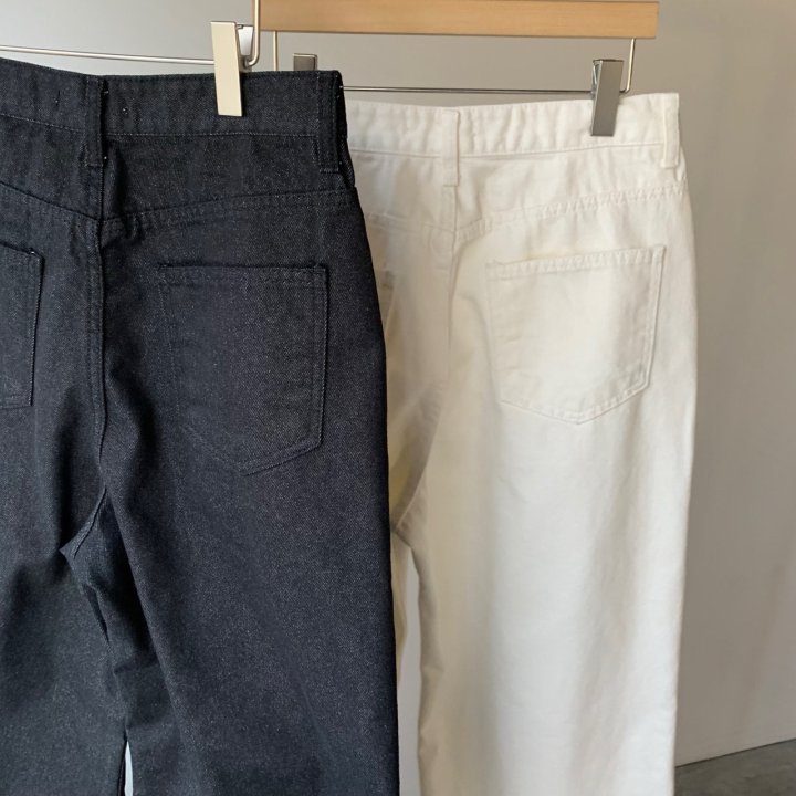 Cover - Korean Women Fashion - #momslook - Two-Tuck Wide Denim Pants - 5