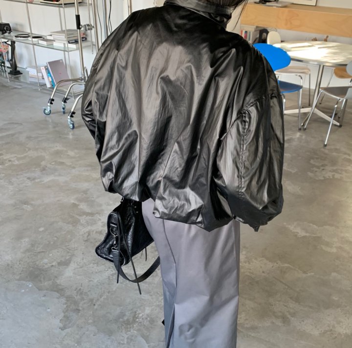 Cover - Korean Women Fashion - #momslook - Coated Balloon Jumper - 5