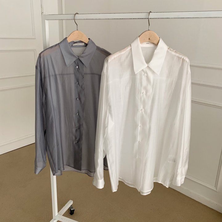 Cover - Korean Women Fashion - #momslook - Sheer Buzz Shirt - 10