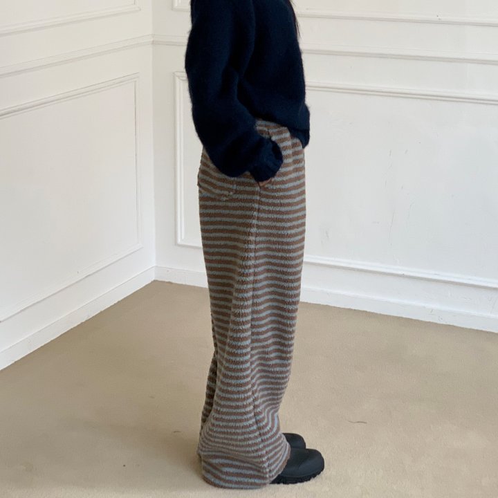 Cover - Korean Women Fashion - #momslook - Stripe Dumble Two-Way Banding Pants - 5