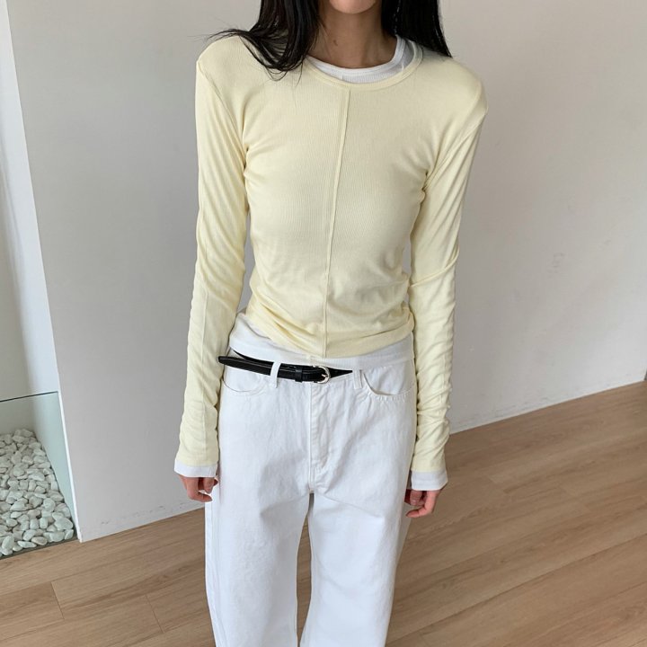 Cover - Korean Women Fashion - #restrostyle - Daily Ribbed Tee - 3
