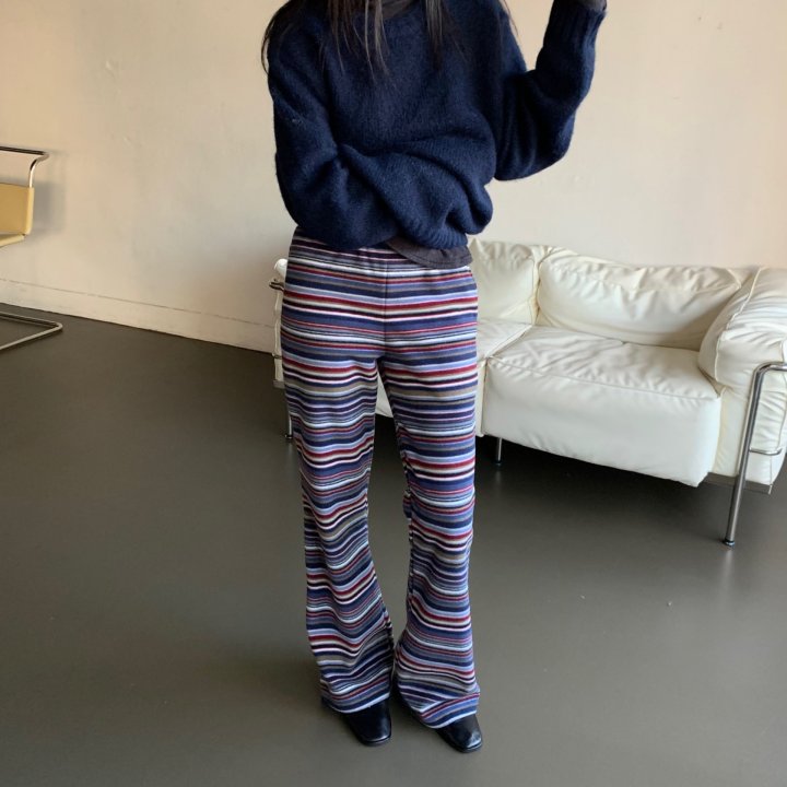 Multi Stripe Bootcut Pants by Cover for Women - view 1