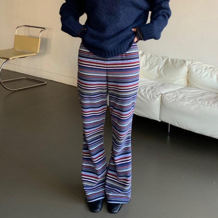 Multi Stripe Bootcut Pants by Cover for Women - view 2
