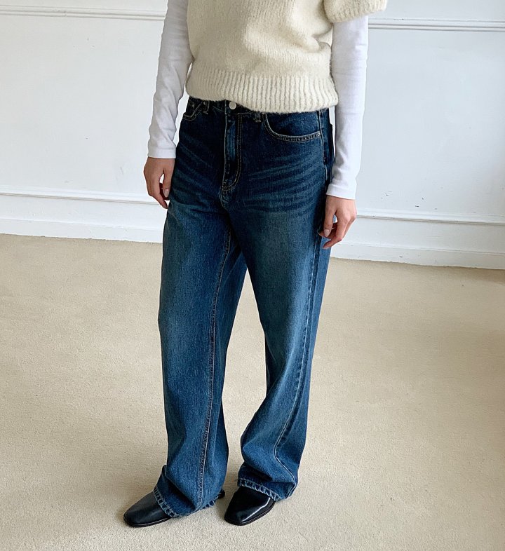 Cover - Korean Women Fashion - #shopsmall - Vintage Loose Denim Pants - 2