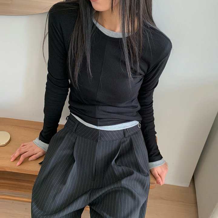 Cover - Korean Women Fashion - #thatsdarling - Daily Ribbed Tee - 6
