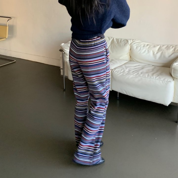 Multi Stripe Bootcut Pants by Cover for Women - view 4