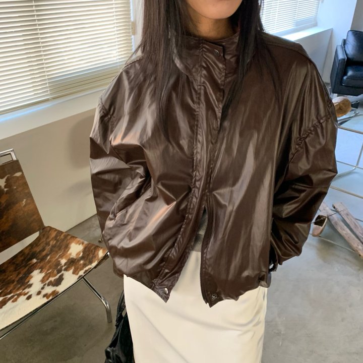 Cover - Korean Women Fashion - #vintageinspired - Coated Balloon Jumper - 8