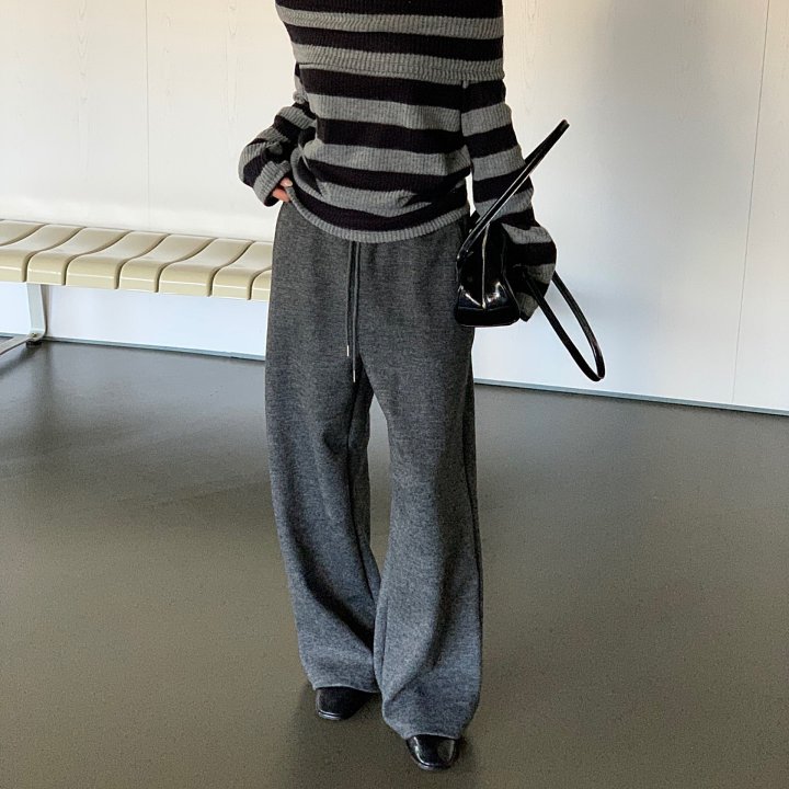 Cover - Korean Women Fashion - #vintageinspired - Wool Banding Pants - 2