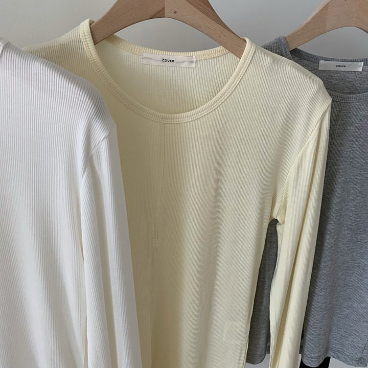 Cover - Korean Women Fashion - #womensfashion - Daily Ribbed Tee - 9