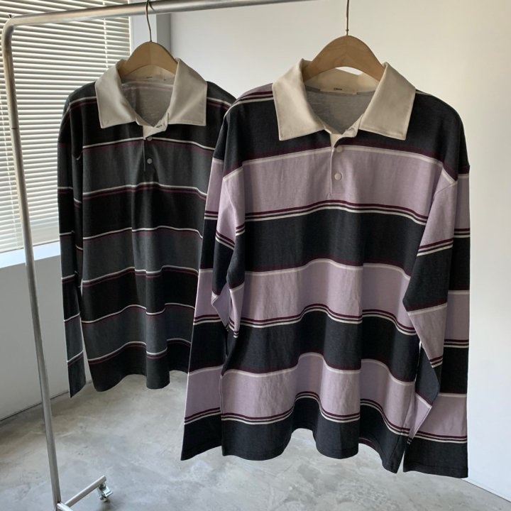 Cover - Korean Women Fashion - #womensfashion - Pigment Rugby Collar Tee - 8