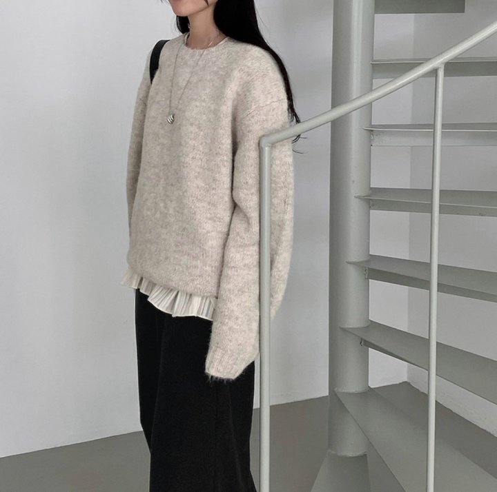Cover - Korean Women Fashion - #womensfashion - Brushed Loose Knit