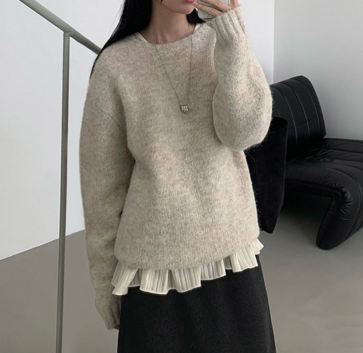 Cover - Korean Women Fashion - #womensfashion - Brushed Loose Knit - 3
