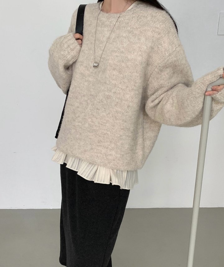 Cover - Korean Women Fashion - #womensfashion - Brushed Loose Knit - 5