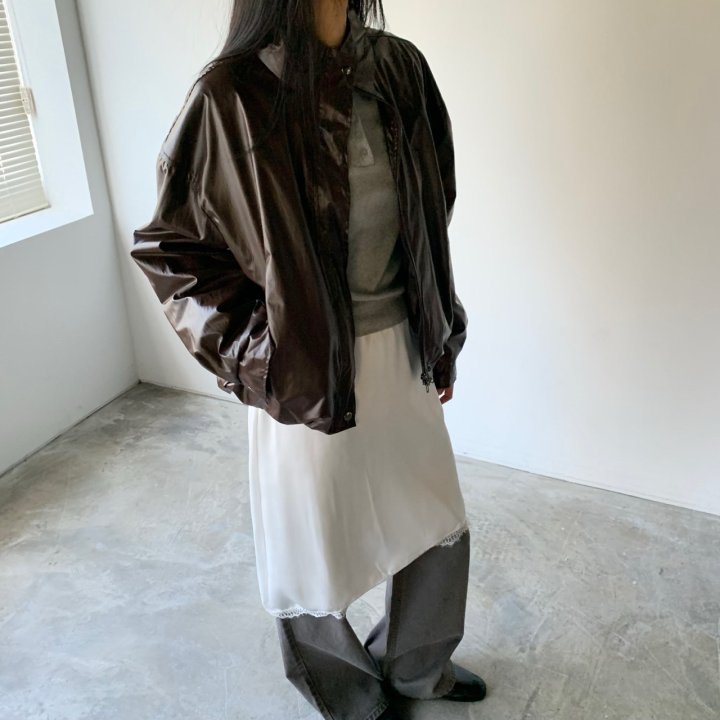 Cover - Korean Women Fashion - #womensfashion - Coated Balloon Jumper - 7