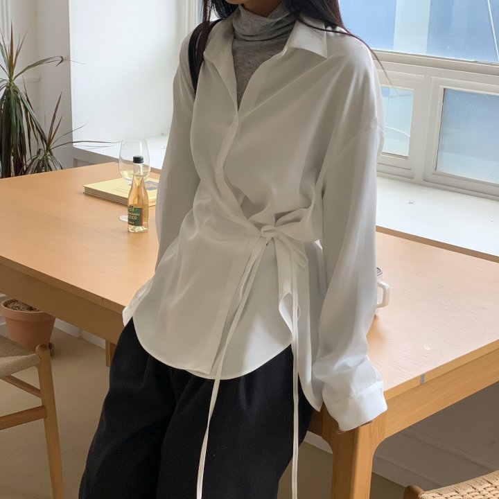 Cover - Korean Women Fashion - #momslook - Silhouette Wrap Blouse - 4