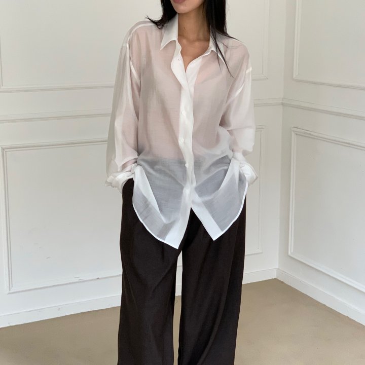 Cover - Korean Women Fashion - #womensfashion - Sheer Buzz Shirt - 3