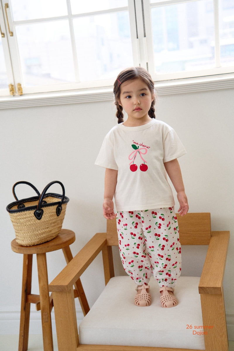 Dajoa - Korean Children Fashion - #Kfashion4kids - Cherry Top Bottom Set - 2