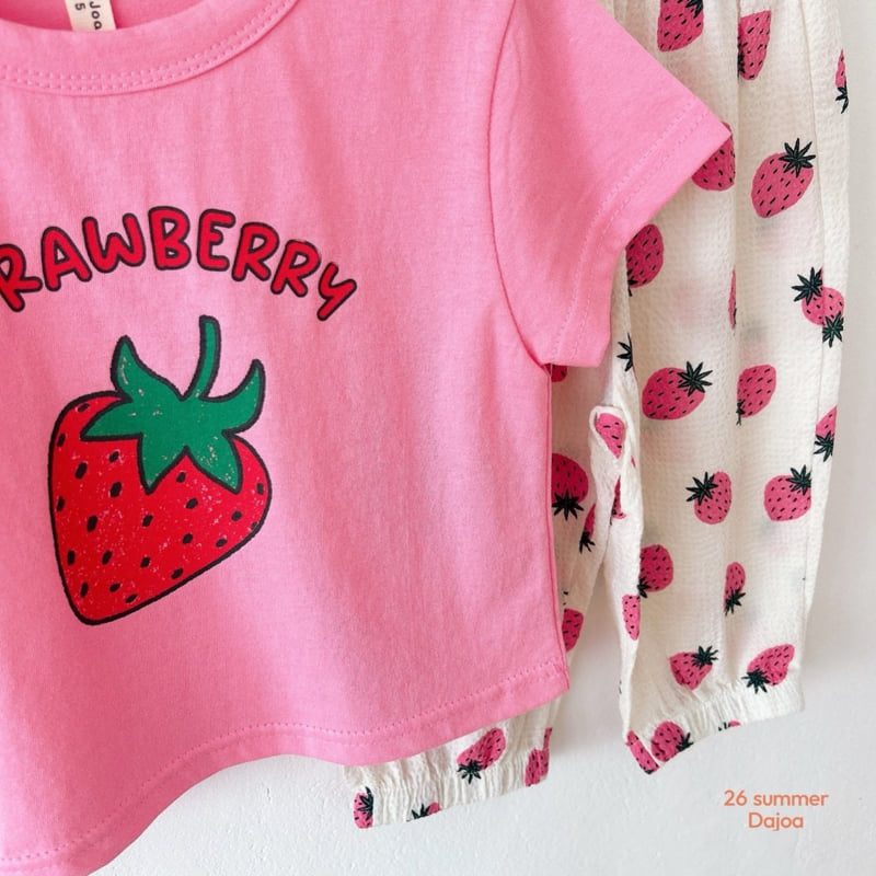 Dajoa - Korean Children Fashion - #childrensboutique - Strawberry Top Bottom Set - 9