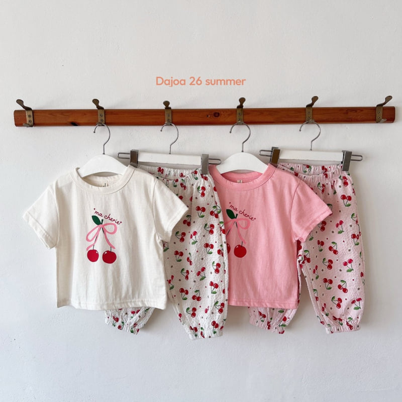 Dajoa - Korean Children Fashion - #childrensboutique - Cherry Top Bottom Set - 9