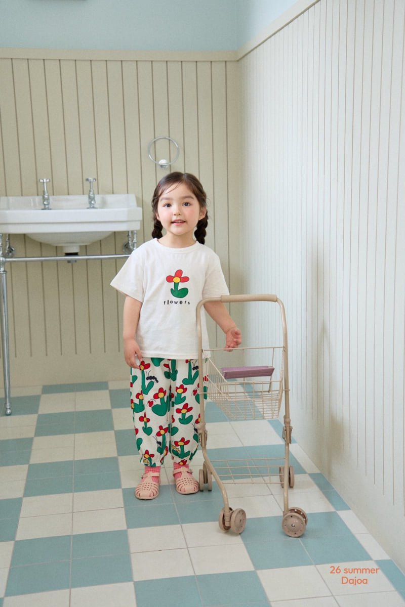 Dajoa - Korean Children Fashion - #kidsshorts - Flower Top Bottom Set