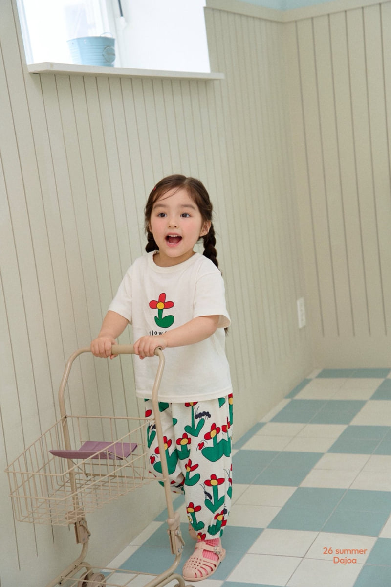 Dajoa - Korean Children Fashion - #kidzfashiontrend - Flower Top Bottom Set - 3