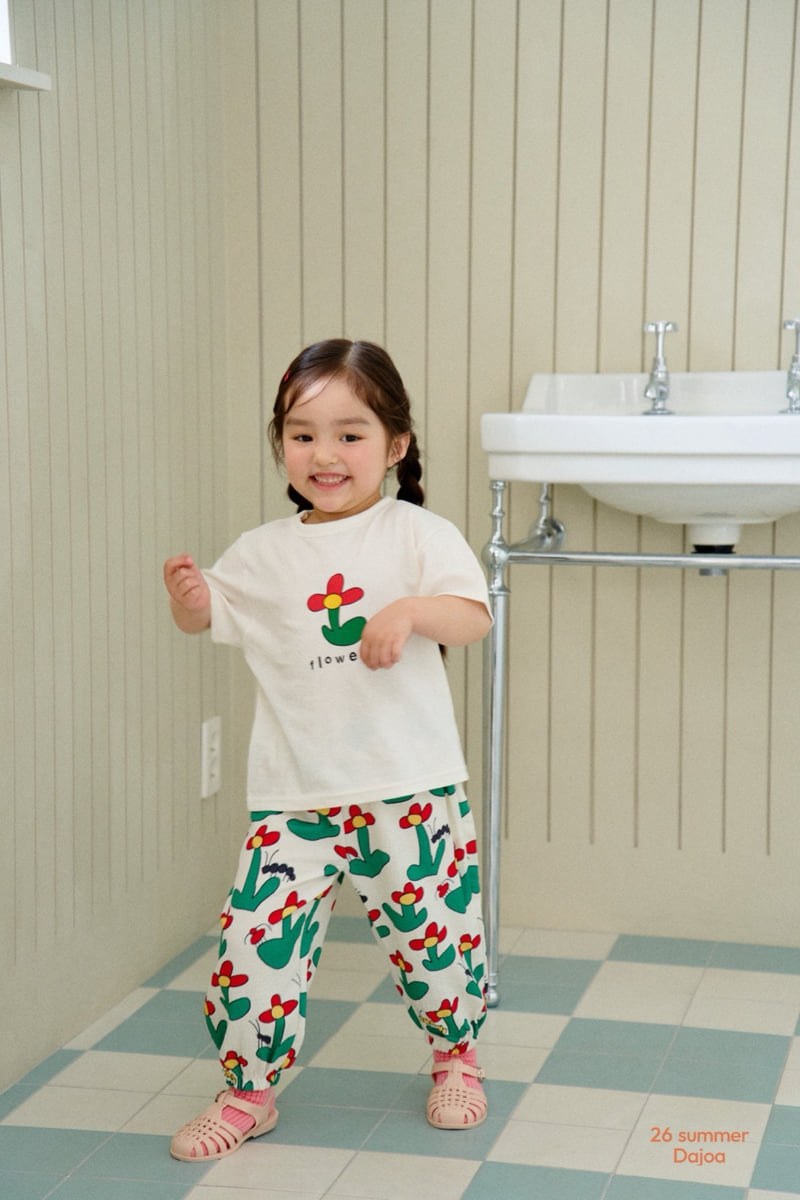 Dajoa - Korean Children Fashion - #littlefashionista - Flower Top Bottom Set - 5
