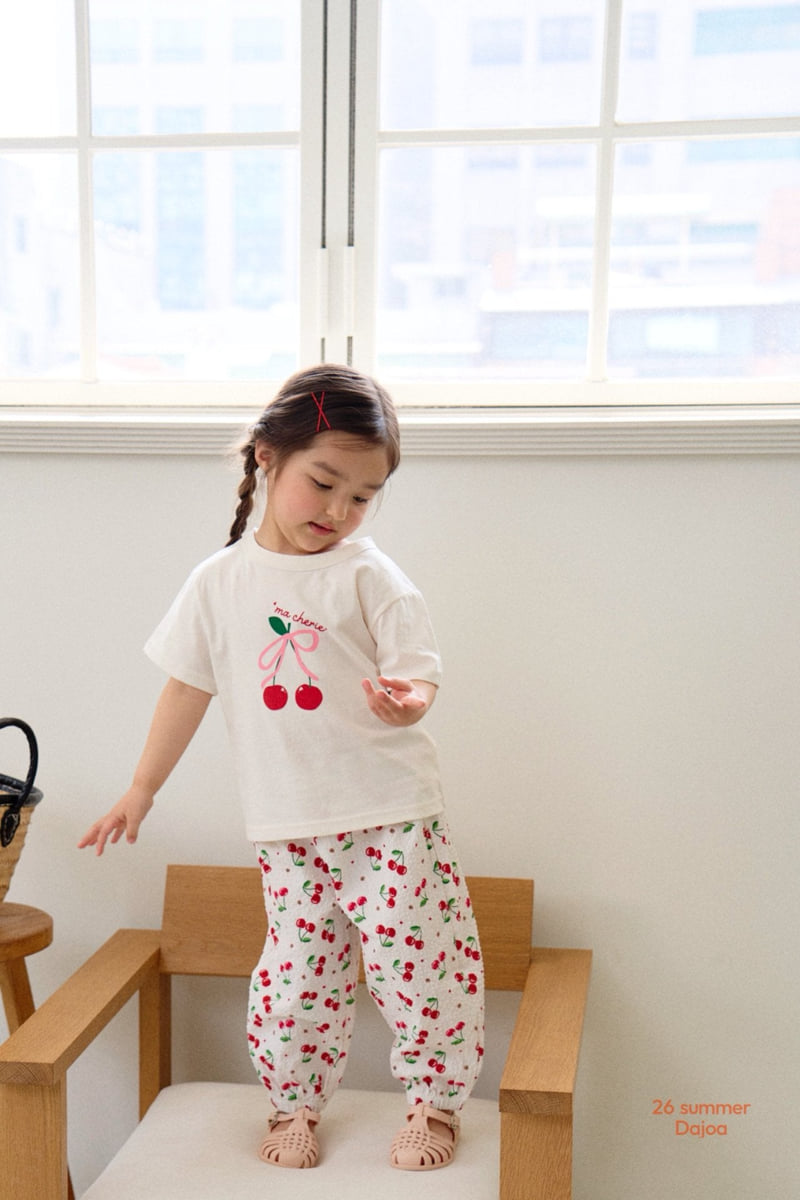Dajoa - Korean Children Fashion - #littlefashionista - Cherry Top Bottom Set - 3