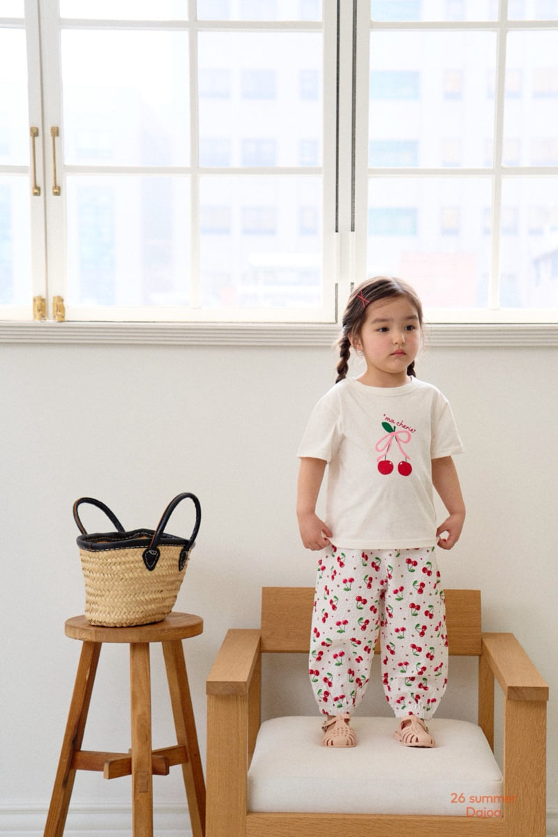 Dajoa - Korean Children Fashion - #littlefashionista - Cherry Top Bottom Set - 4