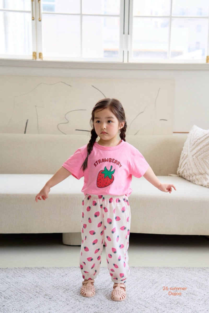 Dajoa - Korean Children Fashion - #minifashionista - Strawberry Top Bottom Set - 3