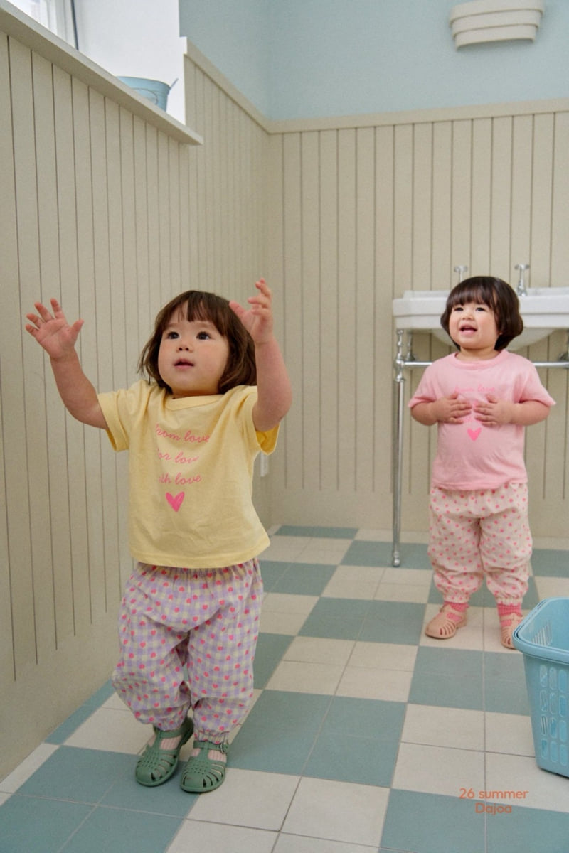 Dajoa - Korean Children Fashion - #minifashionista - Love Top Bottom Set - 2