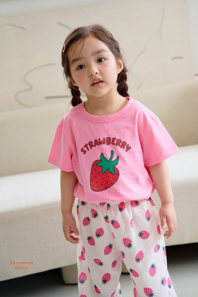 Dajoa - Korean Children Fashion - #todddlerfashion - Strawberry Top Bottom Set - 5