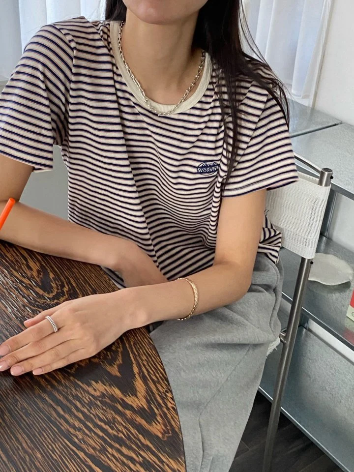Diana - Korean Women Fashion - #momslook - Pie Stripe Tee - 11
