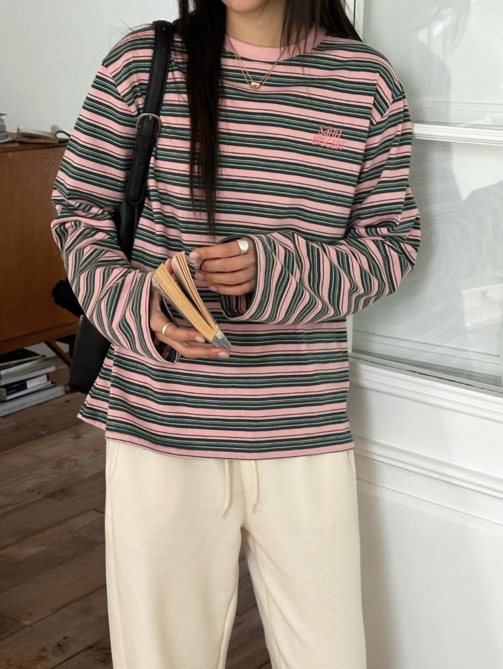 Diana - Korean Women Fashion - #momslook - Foreign Stripe Tee - 11