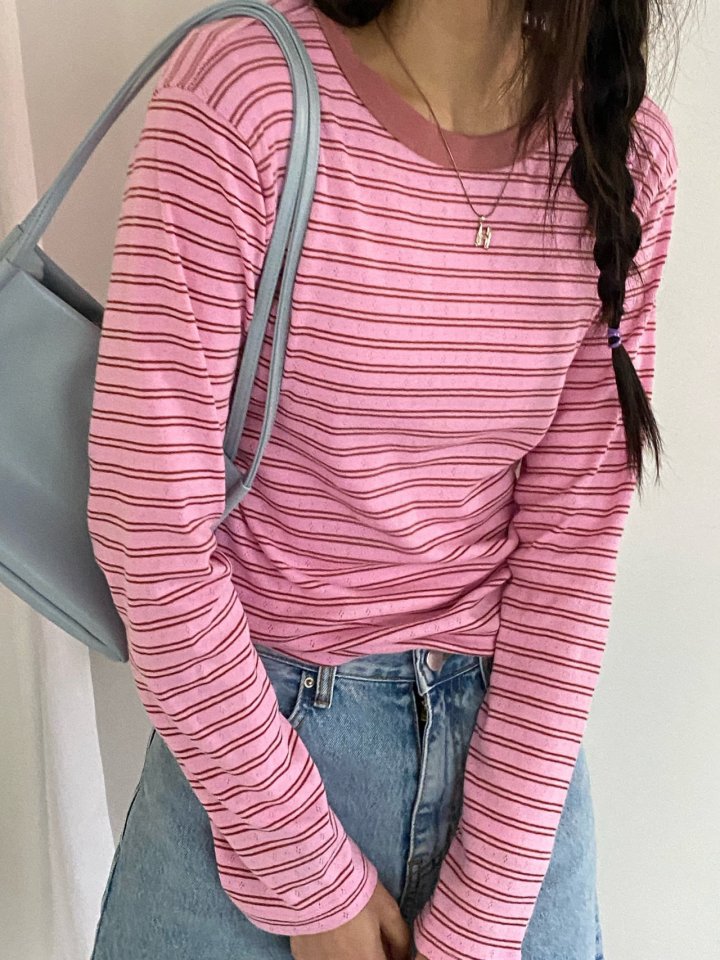 Diana - Korean Women Fashion - #momslook - Flo Stripe Tee - 11