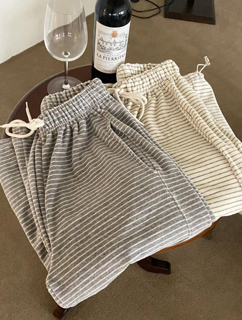 Diana - Korean Women Fashion - #momslook - Velo Stripe Pants - 12