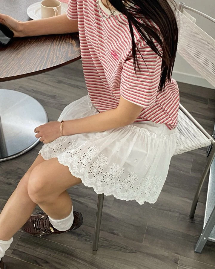Diana - Korean Women Fashion - #pursuepretty - Pie Stripe Tee - 5