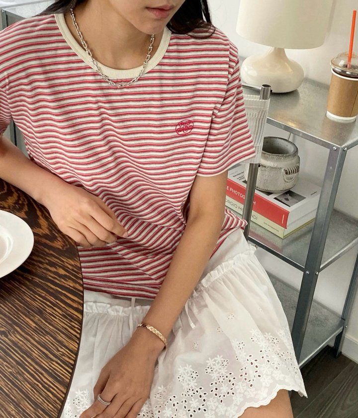 Diana - Korean Women Fashion - #restrostyle - Pie Stripe Tee - 6